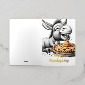 Schattigee Thanksgiving ezel met taart Folie Wenskaart (Buiten Laag)