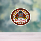 Schattigee Thanksgiving Gnoom met Turkije Illustra Acryl Bord (Neutraal)