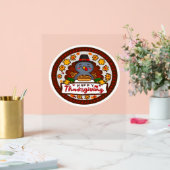 Schattigee Thanksgiving Gnoom met Turkije Illustra Acryl Bord (Huwelijk)