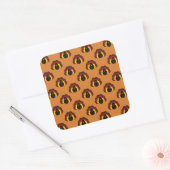 Schattigee Thanksgiving Herfst Turkije Patroon Vierkante Sticker (Envelop)