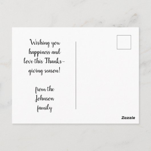 Schattigee Thanksgiving Kaarten om te personaliser (Achterkant)