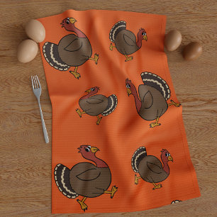 Schattigee Thanksgiving Kalkoenen Sinaasappel keuk Theedoek