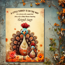 Schattigee Thanksgiving Moeder en Baby Turkije Bab Kaart