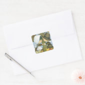 Schattigee Thanksgiving Pilgrim wensen Vierkante Sticker (Envelop)
