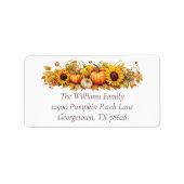 Schattigee Thanksgiving Pompoenen Herfst Retouradr Etiket (Voorkant)