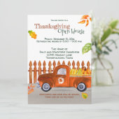 Schattigee Thanksgiving Sinaasappel Truck Pumpkins Kaart (Staand voorkant)