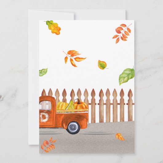 Schattigee Thanksgiving Sinaasappel Truck Pumpkins Kaart (Achterkant)