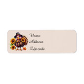 Schattigee Thanksgiving Turkije aanpasbaar Etiket (Voorkant)