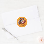 Schattigee Thanksgiving Turkije aanpasbaar Ronde Sticker (Envelop)