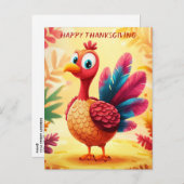 Schattigee Thanksgiving turkije Briefkaart (Voorkant / Achterkant)