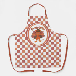 Schattigee Thanksgiving Turkije Cartoon - "Gobble  Schort