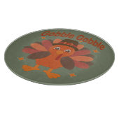 Schattigee Thanksgiving Turkije Cartoon - "Gobble  Snijplank (Hoek)