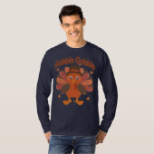 Schattigee Thanksgiving Turkije Cartoon - "Gobble  T-shirt (Voorkant volledig)