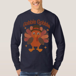Schattigee Thanksgiving Turkije Cartoon - "Gobble  T-shirt