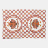 Schattigee Thanksgiving Turkije Cartoon - "Gobble Theedoek (Horizontaal)