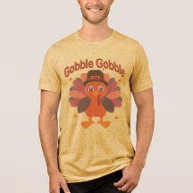 Schattigee Thanksgiving Turkije Cartoon - "Gobble 