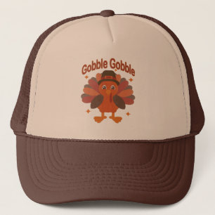 Schattigee Thanksgiving Turkije Cartoon - "Gobble  Trucker Pet