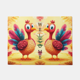 Schattigee Thanksgiving Turkije Doormat Deurmat