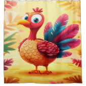 Schattigee Thanksgiving Turkije Douchegordijn (Voorkant)