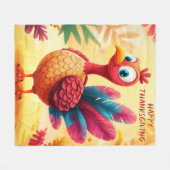 Schattigee Thanksgiving Turkije Fleece Blanket (Voorkant (Horizontaal))