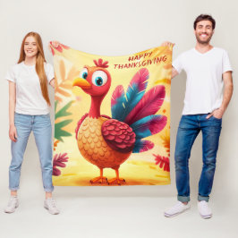Schattigee Thanksgiving Turkije Fleece Blanket Deken
