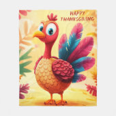 Schattigee Thanksgiving Turkije Fleece Blanket Deken (Voorkant)