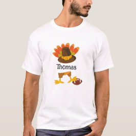 Schattigee Thanksgiving Turkije Football Cartoon C T-shirt