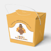 Schattigee Thanksgiving Turkije Gele restjes verwi Bedankdoosjes (Achterkant)