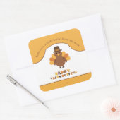 Schattigee Thanksgiving Turkije Gele restjes verwi Vierkante Sticker (Envelop)