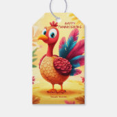 Schattigee Thanksgiving Turkije Gift Label Cadeaulabel (Voorkant)