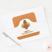 Schattigee Thanksgiving Turkije Oranje restjes ver Vierkante Sticker (Envelop)