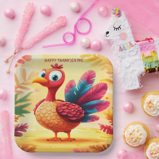 Schattigee Thanksgiving Turkije Papier Bord (Feest)