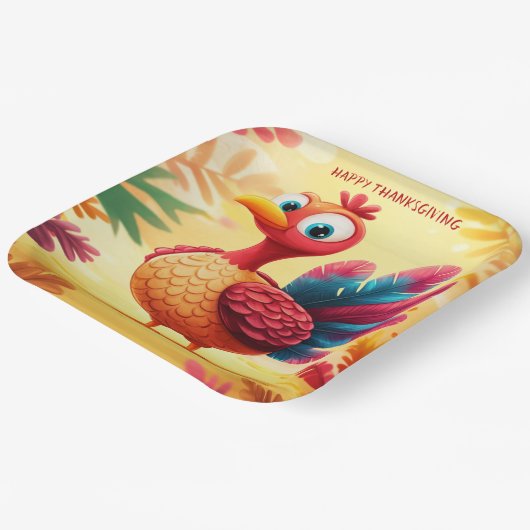 Schattigee Thanksgiving Turkije Papier Bord (Gebogen)