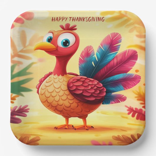 Schattigee Thanksgiving Turkije Papier Bord (Voorkant)
