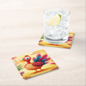 Schattigee Thanksgiving Turkije Papier Onderzetter (Insitu)