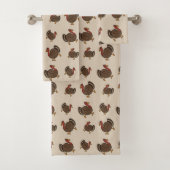 Schattigee Thanksgiving Turkije Patroon Badhanddoe Bad Handdoek (Insitu)