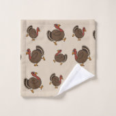 Schattigee Thanksgiving Turkije Patroon Badhanddoe Bad Handdoek (Wasdoekje)