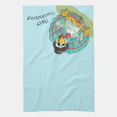 Schattigee Thanksgiving Turkije Pelgrim Pumpkin Pi Theedoek (Verticaal)