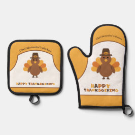 Schattigee Thanksgiving Turkije Vakantie Koken Gif Ovenwant & Pannenlap Set