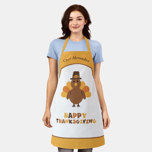 Schattigee Thanksgiving Turkije Vakantie Koken Gif Schort (Gedragen)