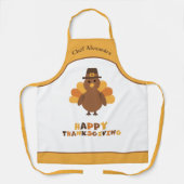 Schattigee Thanksgiving Turkije Vakantie Koken Gif Schort (Voorkant)