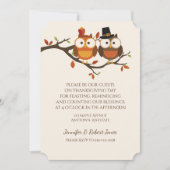 Schattigee Thanksgiving uilen uitnodiging (Voorkant)