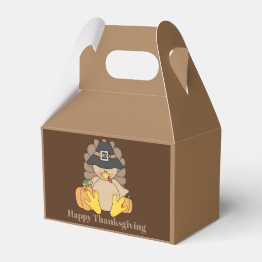 Schattigee Thanksgiving Vakantie kalkoen voeg naam Bedankdoosjes (Voorkant Zijde)