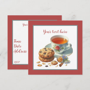Schattigee thee en koekjes feest kaart