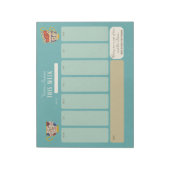 Schattigee theedrinker Gepersonaliseerde Wekelijks Notitieblok (Linkerzijde)