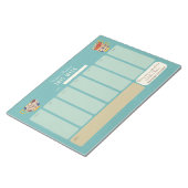 Schattigee theedrinker Gepersonaliseerde Wekelijks Notitieblok (Schuin)