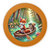 Schattigee theekopje dierenvrienden keramische knop (Voorkant)