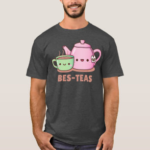 Schattigee theekopje en theepot Bes Teas Besties T T-shirt