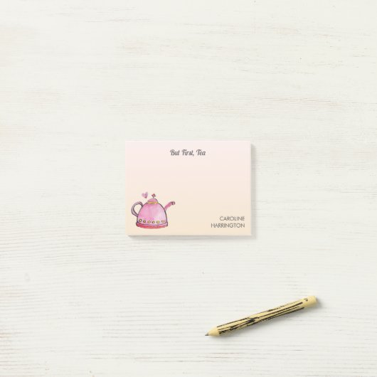 Schattigee Theeliefhebber Inspirerend Gezellige Ka Post-it® Notes (Op bureau)