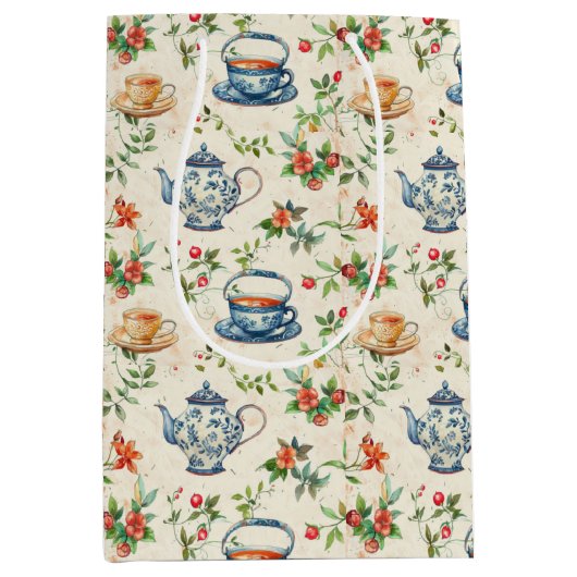 Schattigee theeliefhebbers betegeld feest medium cadeauzakje (Voorkant)